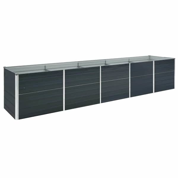 vidaXL aia taimelava tsingitud teras 400 x 80 x 45 cm antratsiithall