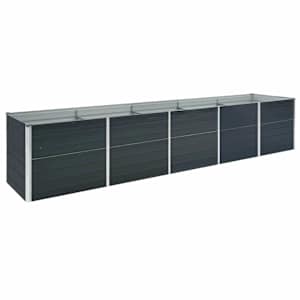 Vyvýšený záhon pozinkovaná ocel 400 x 80 x 45 cm antracitový - obrázek 2