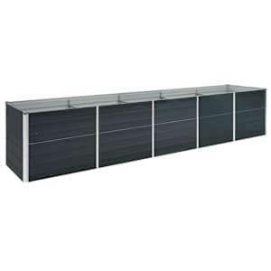 Vyvýšený záhon pozinkovaná ocel 400 x 80 x 77 cm antracitový - obrázek 2