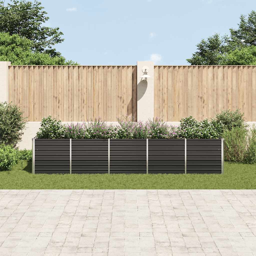 

vidaXL Plantenbak verhoogd 400x80x77 cm gegalvaniseerd staal antraciet