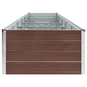 Vyvýšený záhon pozinkovaná ocel 480 x 80 x 45 cm hnědý - obrázek 4