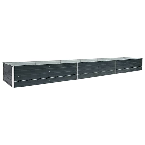 vidaXL taimelava, tsingitud teras, 480 x 80 x 45 cm, antratsiithall