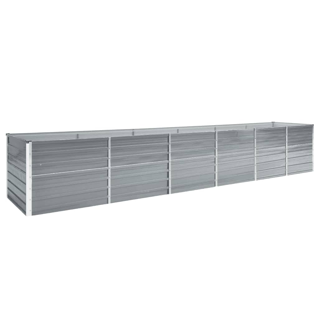 

vidaXL Garden Raised Bed Galvanized Steel 189"x31.5"x30.3" Gray