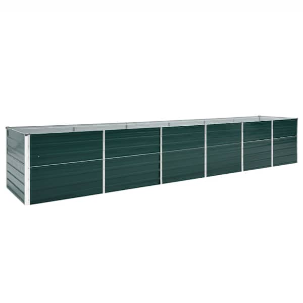 vidaXL taimelava, tsingitud teras, 480 x 80 x 77 cm, roheline