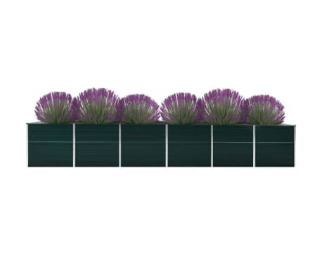 vidaXL Plantenbak verhoogd 480x80x77 cm gegalvaniseerd staal groen