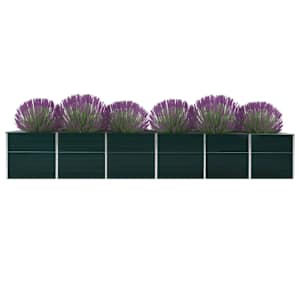 vidaXL Plantenbak verhoogd 480x80x77 cm gegalvaniseerd staal groen