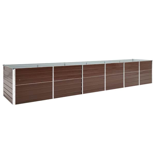 vidaXL taimelava, tsingitud teras, 480 x 80 x 77 cm, pruun