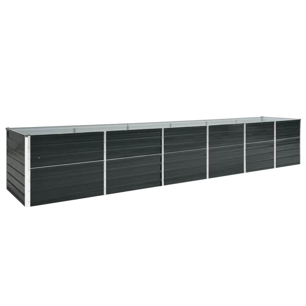 vidaXL Vyvýšený záhon pozinkovaná ocel 480 x 80 x 77 cm antracitový