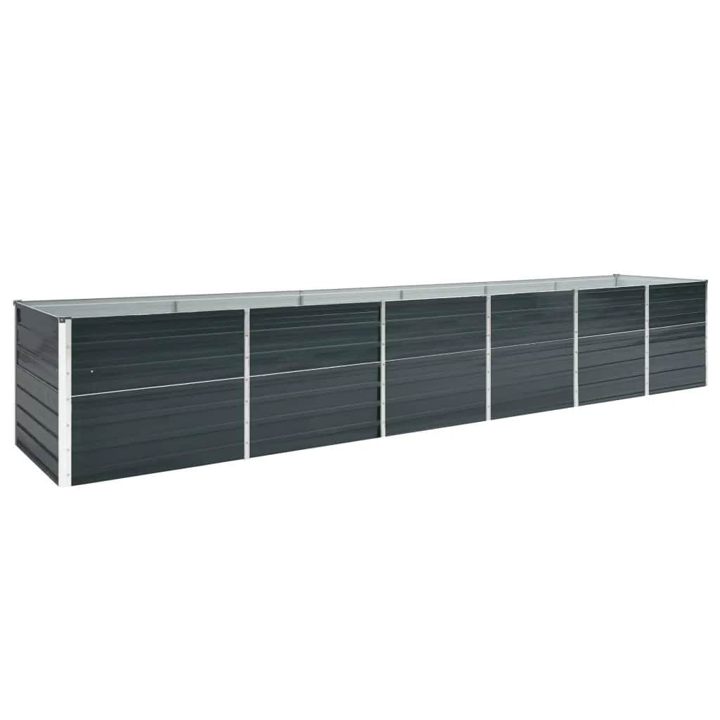 vidaXL Vyvýšený záhon pozinkovaná ocel 480 x 80 x 77 cm antracitový