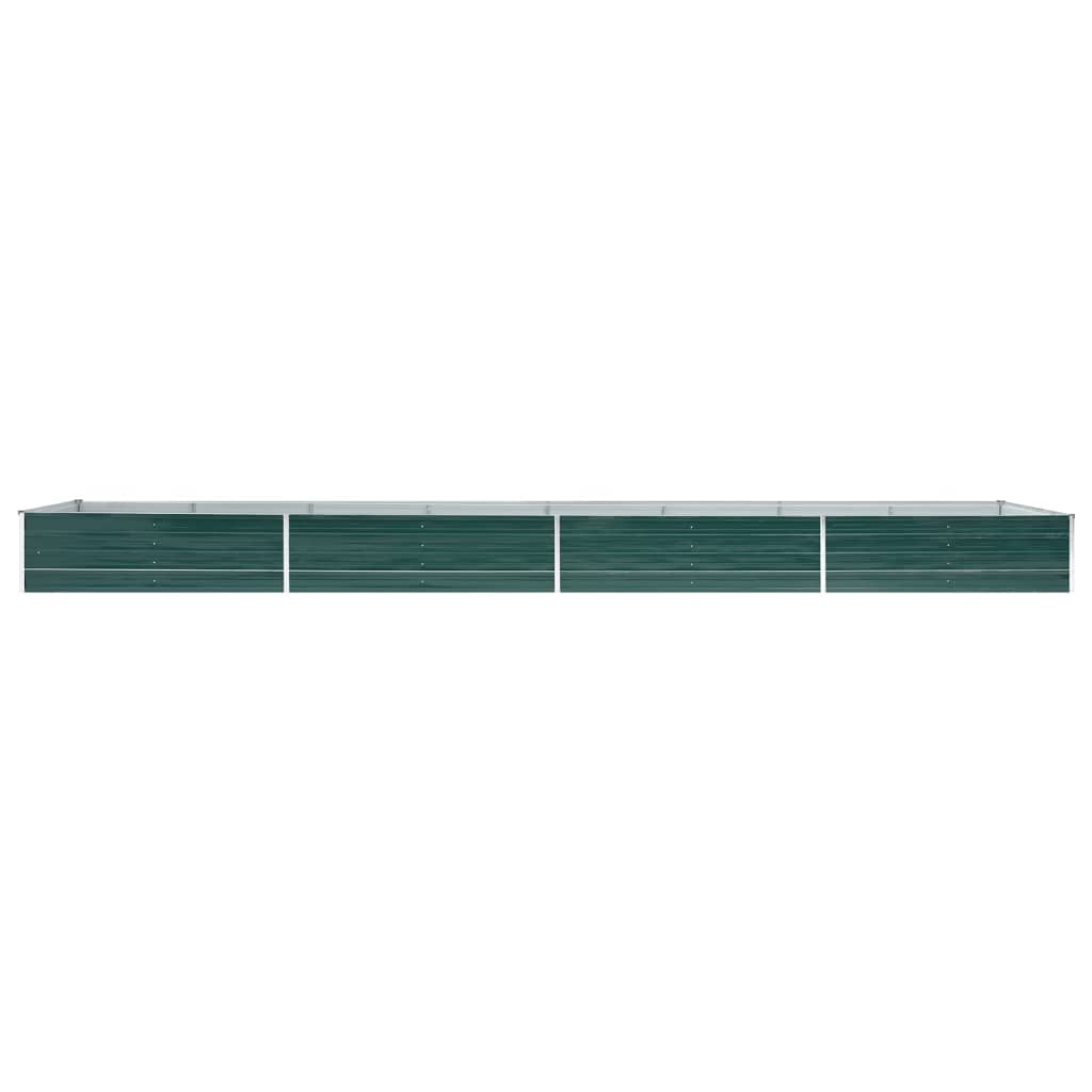 vidaXL Strat înălțat de grădină, verde, 600x80x45 cm, oțel galvanizat