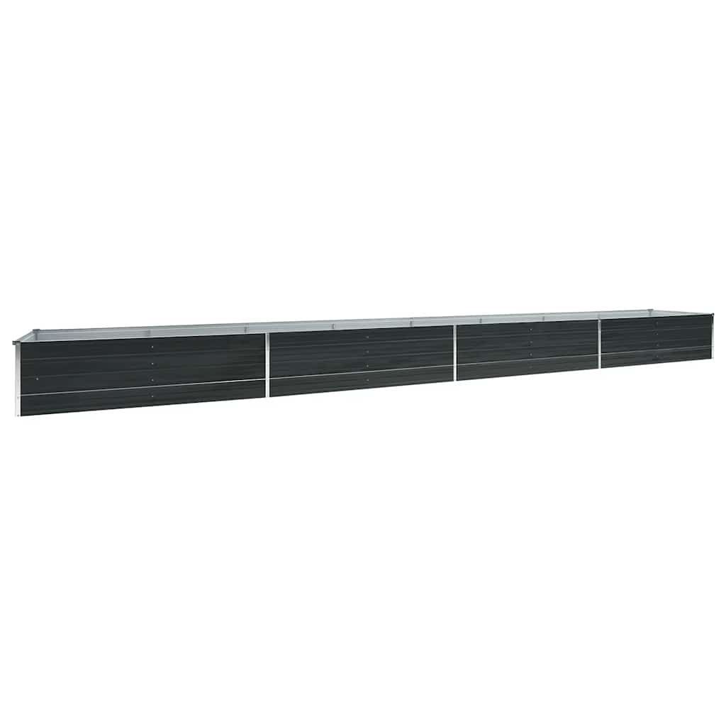 vidaXL Vyvýšený záhon pozinkovaná ocel 600 x 80 x 45 cm antracitový