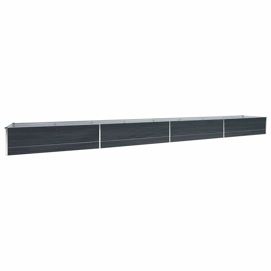 vidaXL Vyvýšený záhon pozinkovaná ocel 600 x 80 x 45 cm antracitový