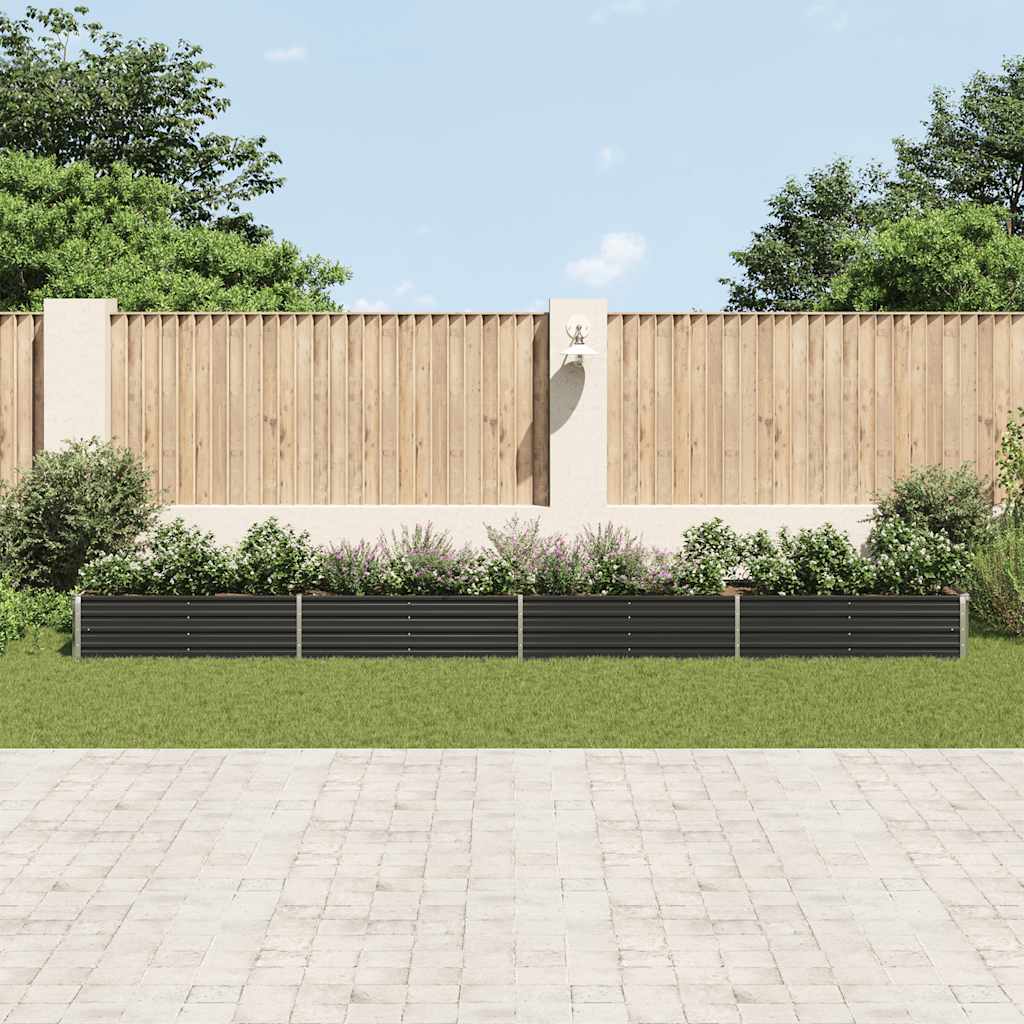 vidaXL Plantenbak verhoogd 600x80x45 cm gegalvaniseerd staal antraciet afbeelding