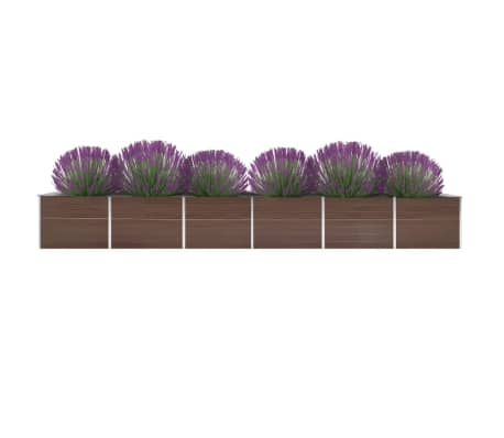 vidaXL Lit surélevé de jardin Acier galvanisé 600x80x77 cm Marron