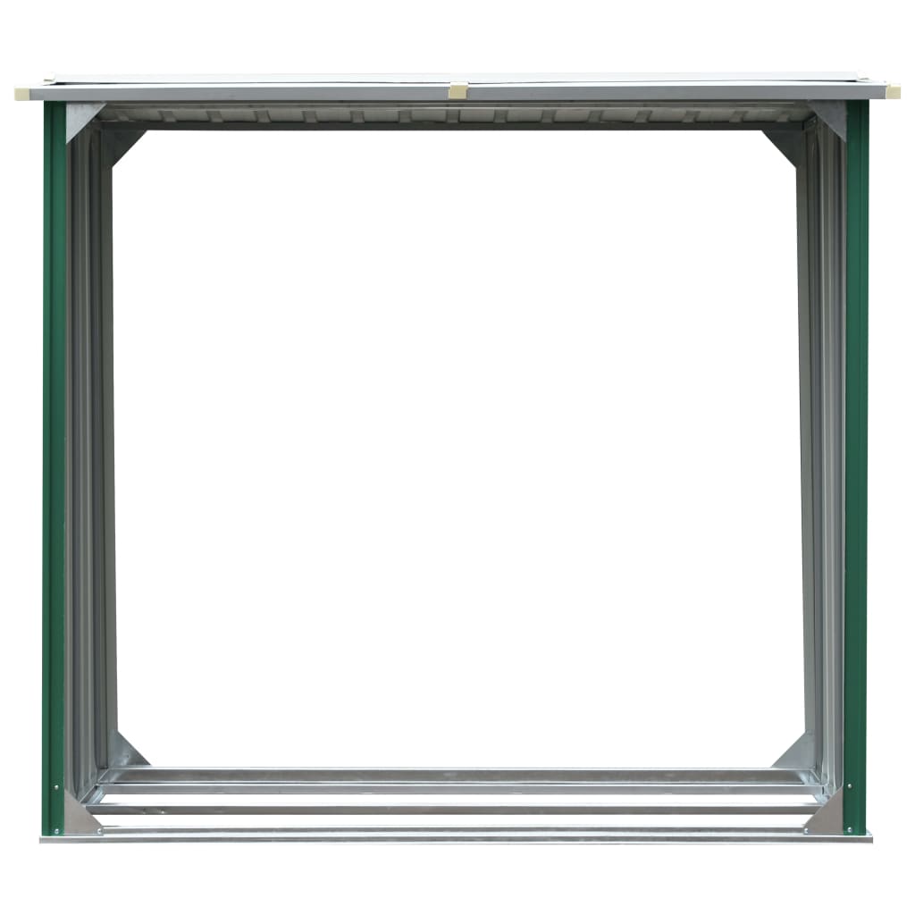 Zöld horganyzott acél kerti tűzifatároló 172 x 91 x 154 cm 