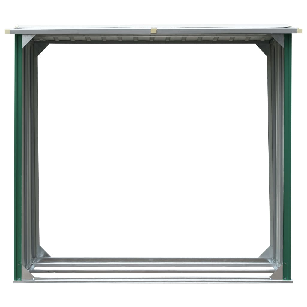 

vidaXL Haardhoutschuur 172x91x154 cm gegalvaniseerd staal groen