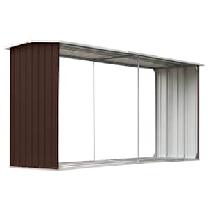 vidaXL puukuur tsingitud terasest, 330 x 92 x 153 cm, pruun