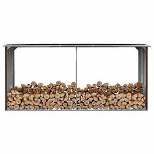 Vrtna lopa za drva pocinkano jeklo 330x92x153 cm rjava