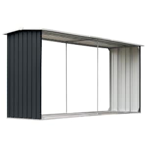 Zahradní kůlna na dříví pozinkovaná ocel 330x92x153 cm antracit - obrázek 2