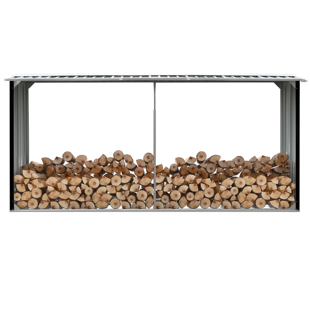 vidaXL Șopron depozitare lemne antracit, 330x92x153 cm oțel galvanizat vidaxl.ro