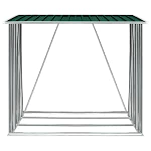 Zahradní kůlna na dříví pozinkovaná ocel 163x83x154 cm zelená - obrázek 3