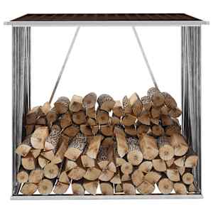 Vrtna lopa za drva pocinkano jeklo 163x83x154 cm rjava