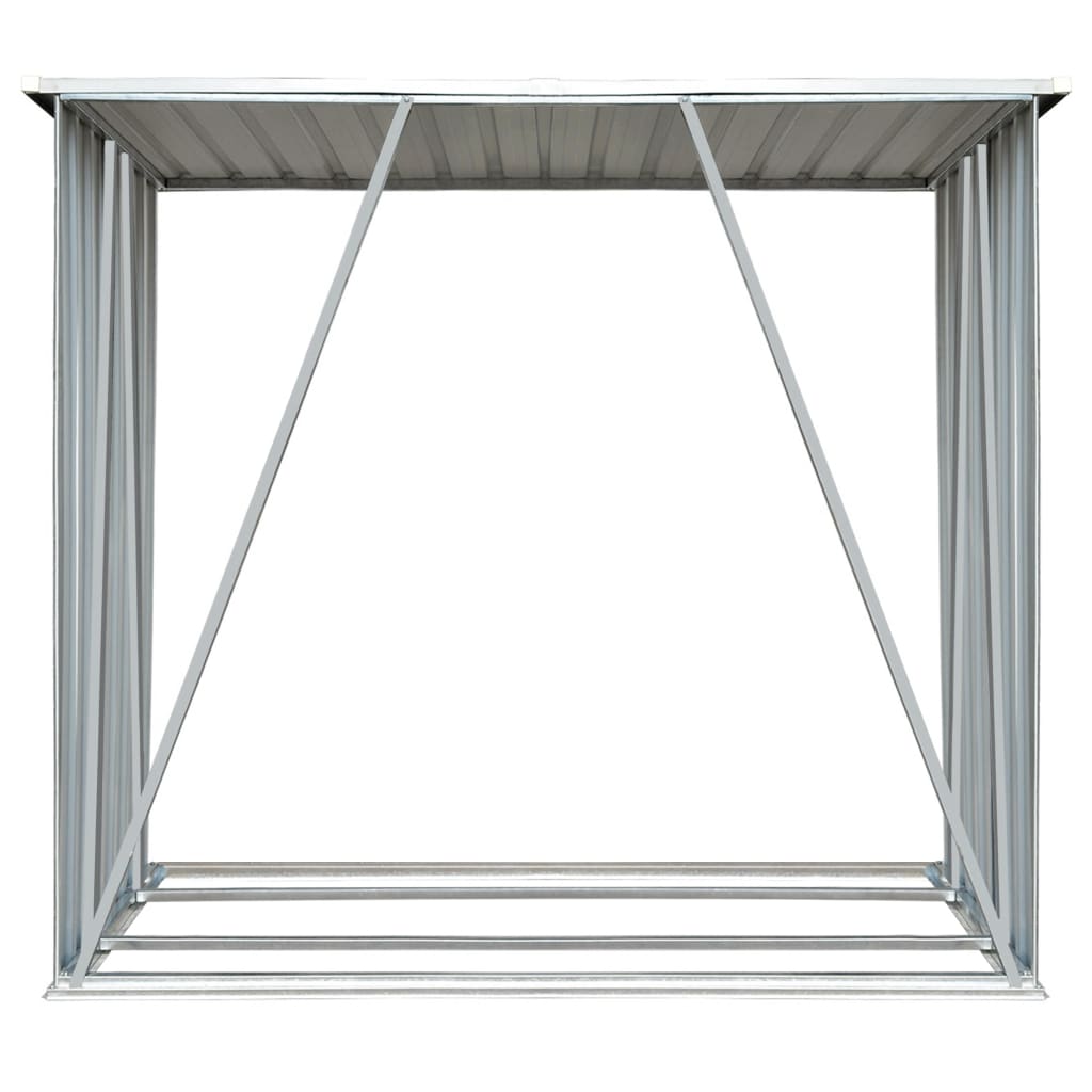vidaXL antracit horganyzott acél kerti tűzifatároló 163 x 83 x 154 cm