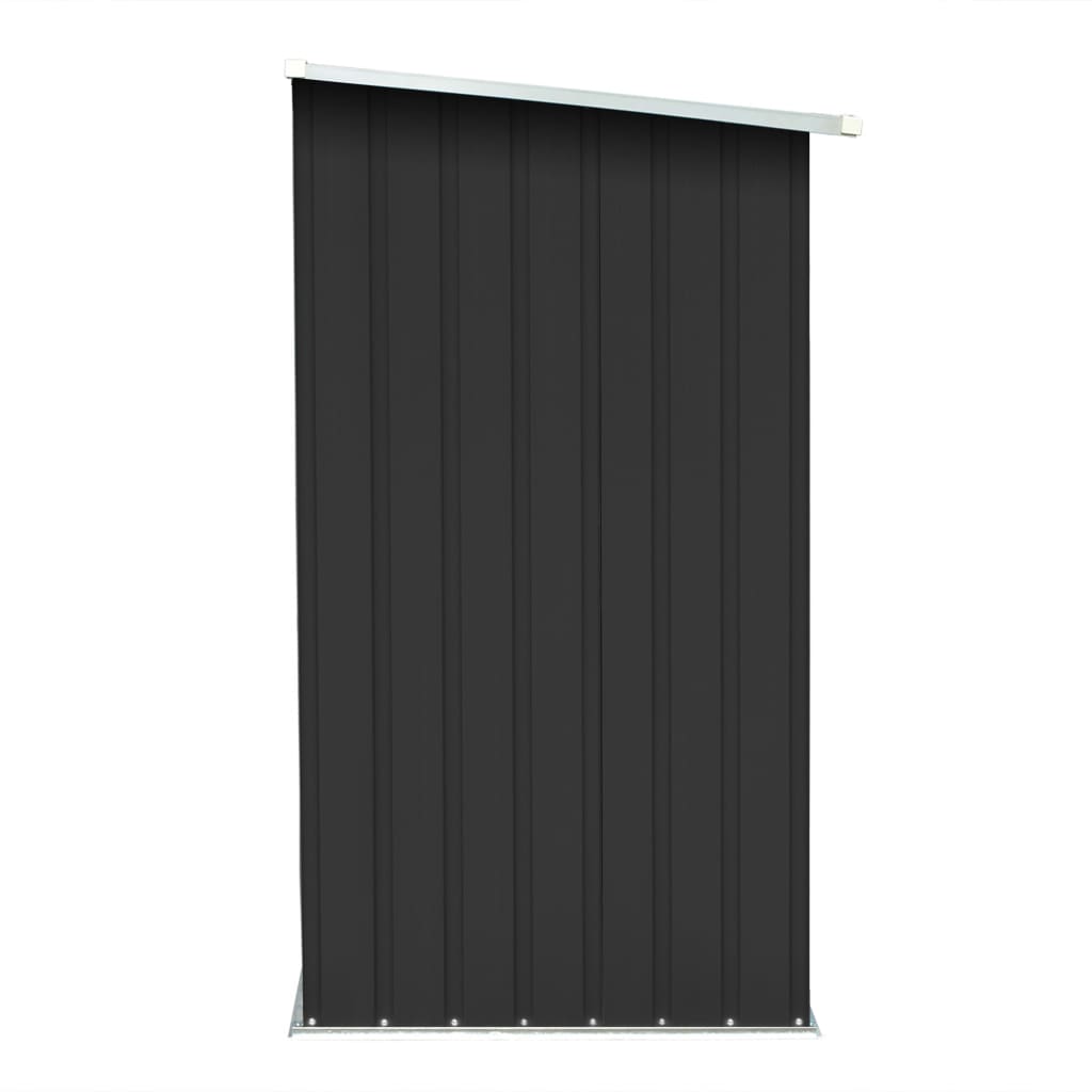 vidaXL Garden Log Storage Shed Galvanized Steel 64.2"x32.7"x60.6" Anthracite