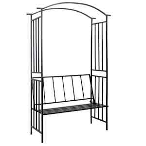 vidaXL aiakaar pingiga, must, 128 x 50 x 207 cm, raud