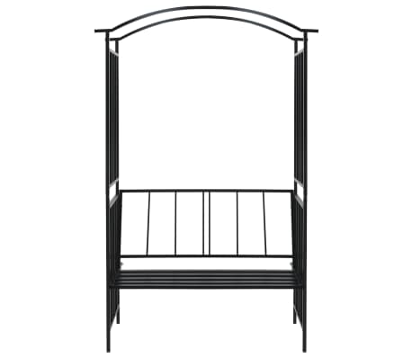 VidaXL Garden Arch With Bench Black 50.4"x19.7"x81.5" Iron | VidaXL.com