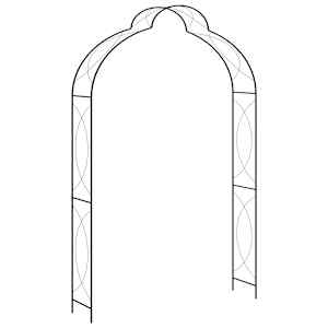 Vrtni obok črne barve 150x34x240 cm železo