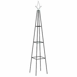 Stojalo za vzpenjavke 2 kosa temno zeleno 35x35x195 cm železo