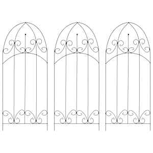 Stojala za rastline vzpenjavke 3 kosi črna 40x100 cm železo