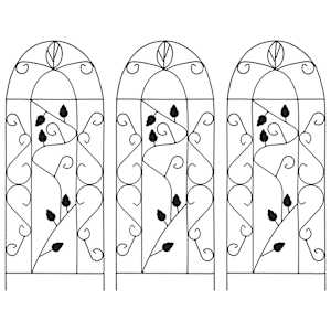 Stojala za rastline vzpenjavke 3 kosi črna 40x100 cm železo