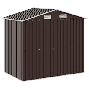 Zahradní domek s regálem hnědý 205 x 130 x 183 cm železo - obrázek 6