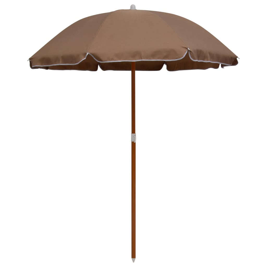 vidaXL parasol med stålstang 180 cm gråbrun