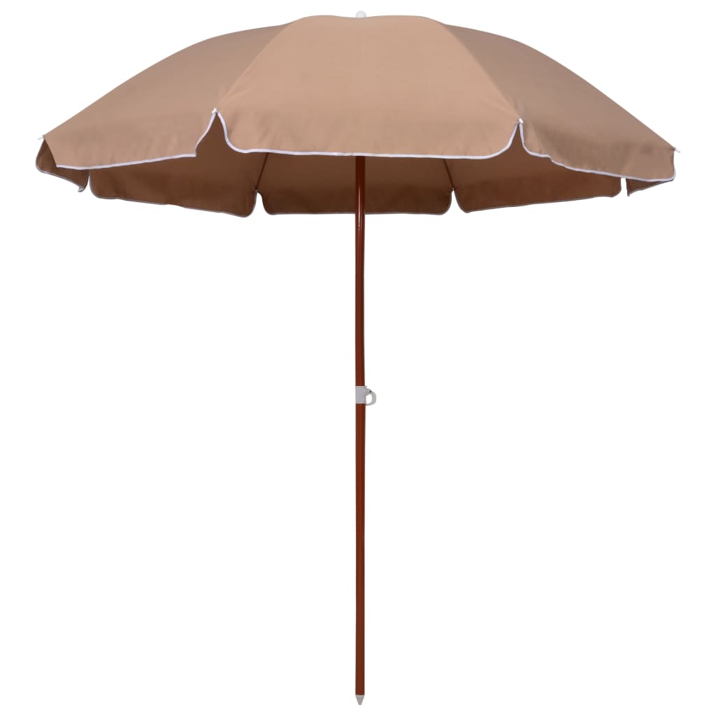 6: vidaXL parasol med stålstang 240 cm gråbrun