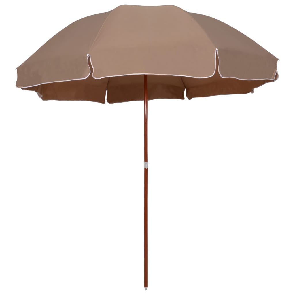 vidaXL Umbrelă de soare de grădină, stâlp din oțel, taupe, 300 cm