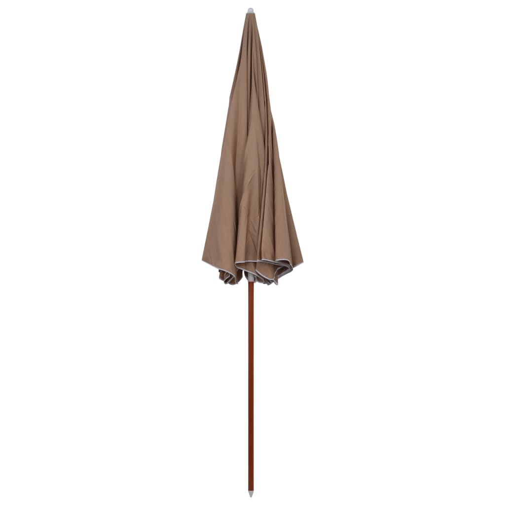 vidaXL parasol med stålstang 300 cm gråbrun