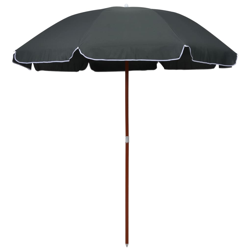 vidaXL parasol med stålstang 240 cm antracitgrå