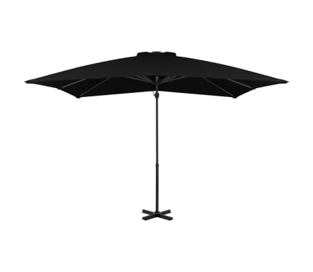 vidaXL Ομπρέλα Κήπου Πρόβολος Μαύρη 250x250εκ με Ιστό Αλουμινίου