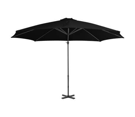 vidaXL Umbrelă &icirc;n consolă de grădină, st&acirc;lp din aluminiu negru 300 cm