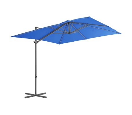 vidaXL カンチレバーガーデンパラソル スチールポール付 250&times;250 cm アズールブルー