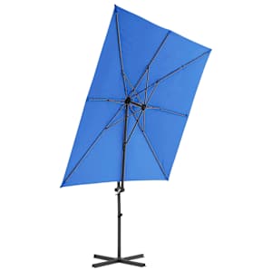 Boční zahradní slunečník s ocelovou tyčí azurový 250 x 250 cm - obrázek 3