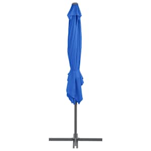 Boční zahradní slunečník s ocelovou tyčí azurový 250 x 250 cm - obrázek 4
