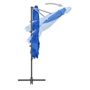 Boční zahradní slunečník s ocelovou tyčí azurový 250 x 250 cm - obrázek 5
