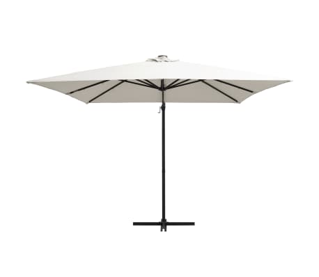 vidaXL Aurinkovarjo cantilever LEDit ja terästolppa 250x250 cm hiekka