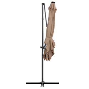 Boční zahradní slunečník s LED ocelová tyč 250 x 250 cm taupe - obrázek 5