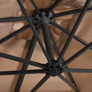 Boční zahradní slunečník s LED ocelová tyč 250 x 250 cm taupe - obrázek 6