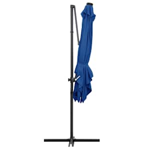 Boční zahradní slunečník s LED ocelová tyč 250 x 250 cm azurový - obrázek 5